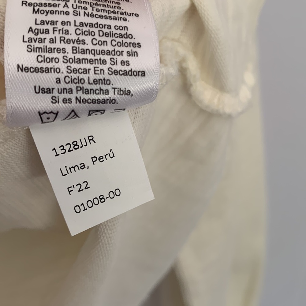 Nation LTD Ivory Gold Edwardian Snap Front Ruffle V-Neck Top Size L | - Picture 13 of 16